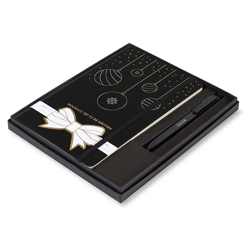 Moleskine Hard Cover Holiday Notebook and GO Pen Gift Set