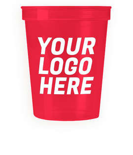 16 oz. Plastic Stadium Cup - Color: Translucent Red