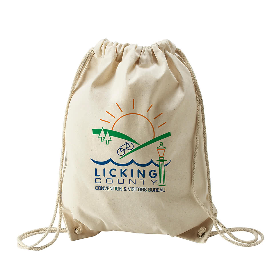 Full Color Natural Cotton Drawstring Bag