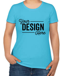Canada - Fruit of the Loom Women's 100% Cotton T-shirt - Color: Aquatic Blue