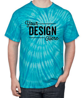 Dyenomite 100% Cotton Tonal Tie-Dye T-shirt - Color: Turquoise