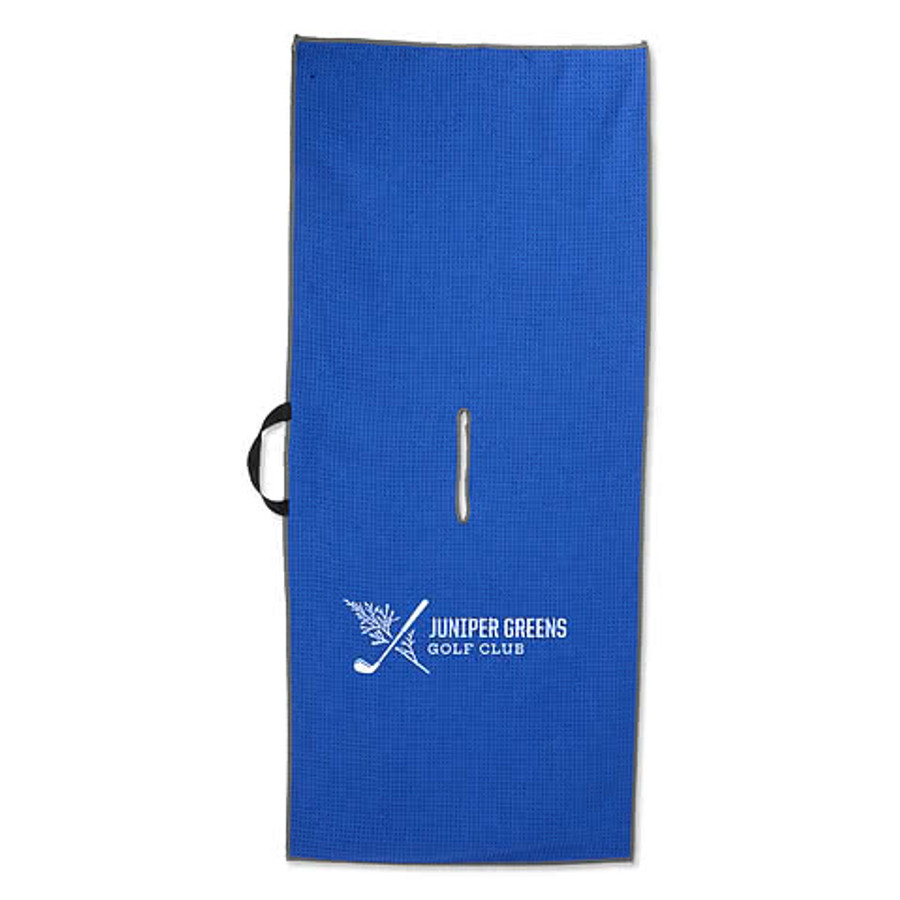 Full Color Recycled Slip-Over Player Golf Towel in Black