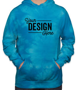 Independent Trading Tie-Dye Pullover Hoodie - Color: Tie Dye Aqua Blue