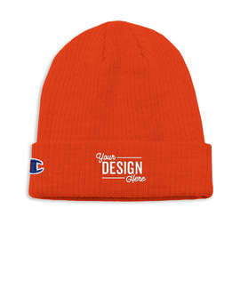 Champion Ribbed Knit Beanie - Color: Spicy Orange