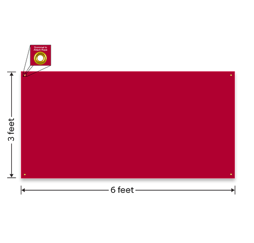 Full Color 6' x 3' Vinyl Banner - Color: Cardinal