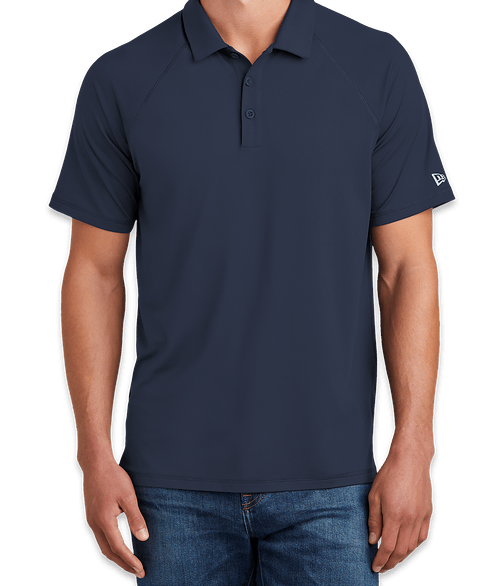 New Era Power Stretch Performance Polo - Printed in True Navy