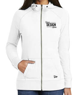 New Era Women's Sueded Lightweight Zip Hoodie - Color: White
