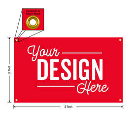 Full Color 5' x 3' Vinyl Banner - Color: Red