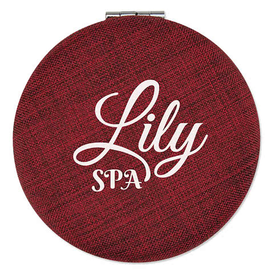 Arden Heathered Compact Mirror in Red