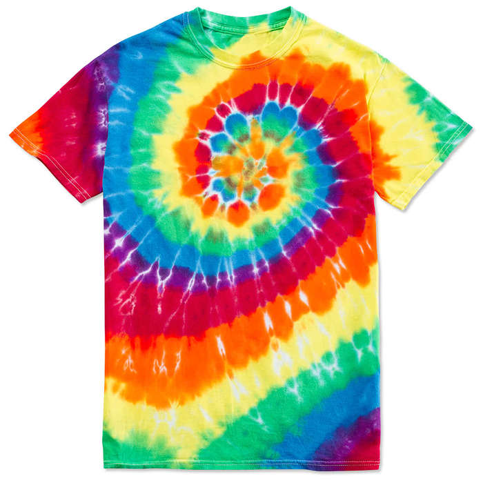 Custom Dyenomite 100% Cotton Rainbow Tie-Dye T-shirt - Design 
