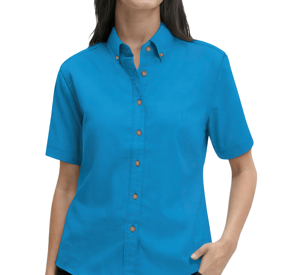 Blue Generation Women’s 100% Cotton Twill Short Sleeve Shirt - Printed-default