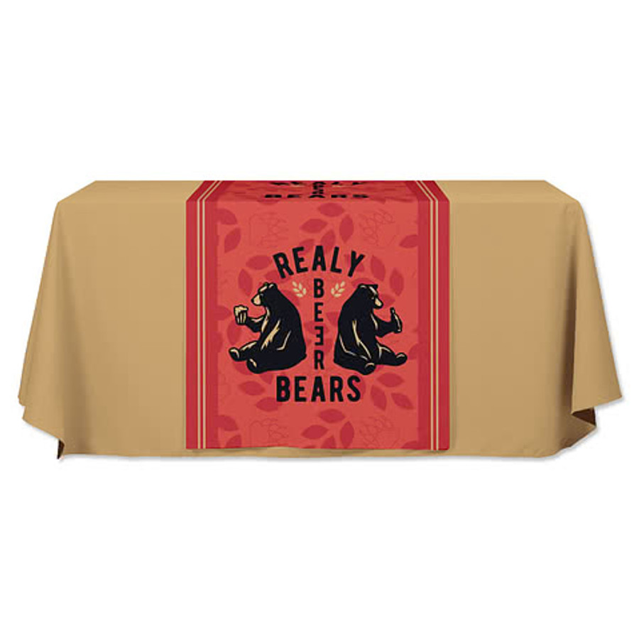 Full Color 30" Poplin Table Runner in White