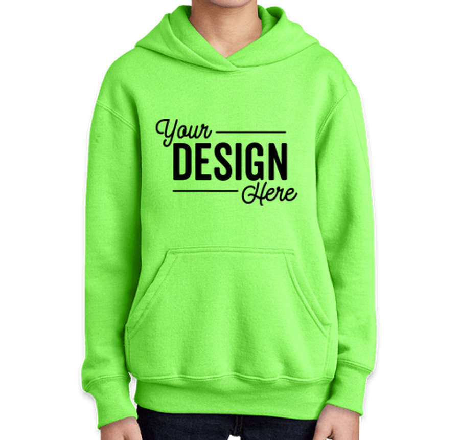 Port & Company Youth Core Pullover Hoodie in Neon Green
