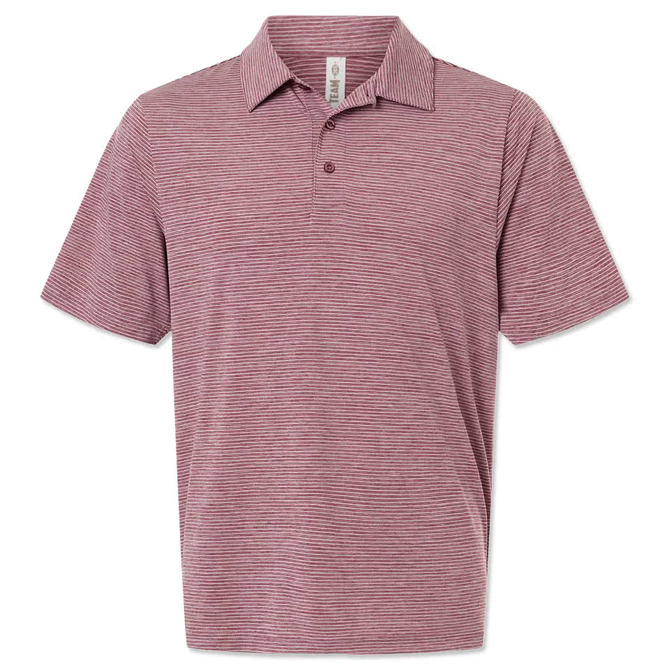 Team 365 Relay Recycled Heathered Stripe Performance Polo - Printed