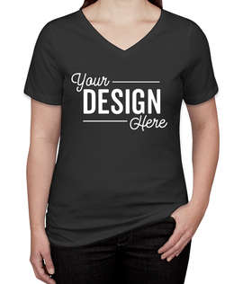Bella + Canvas Women's Tri-Blend V-Neck T-shirt - Color: Charcoal Black Triblend