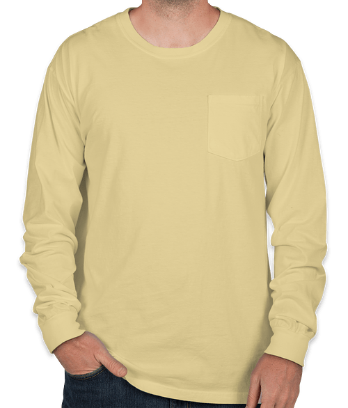 Comfort Colors Long Sleeve Pocket T-Shirt in Butter