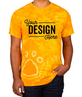 Dyenomite Paw Print Tie-Dye T-shirt - Color: Gold
