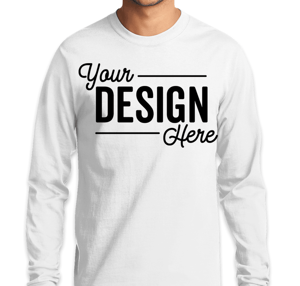 Custom Port & Company Essential Long Sleeve T-shirt - Design