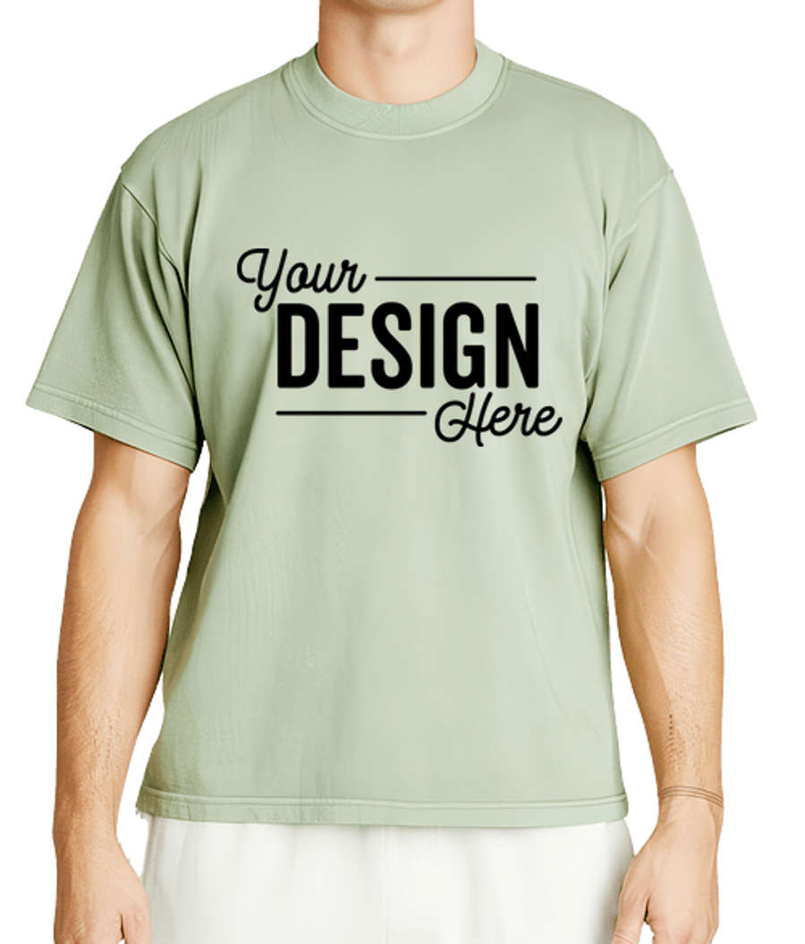 Lane Seven Urban Pigment Dyed Heavyweight Crewneck T-shirt in Pigment Oil Green