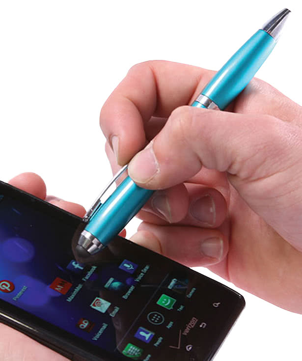 Curvaceous Metallic Stylus Pen (black ink)