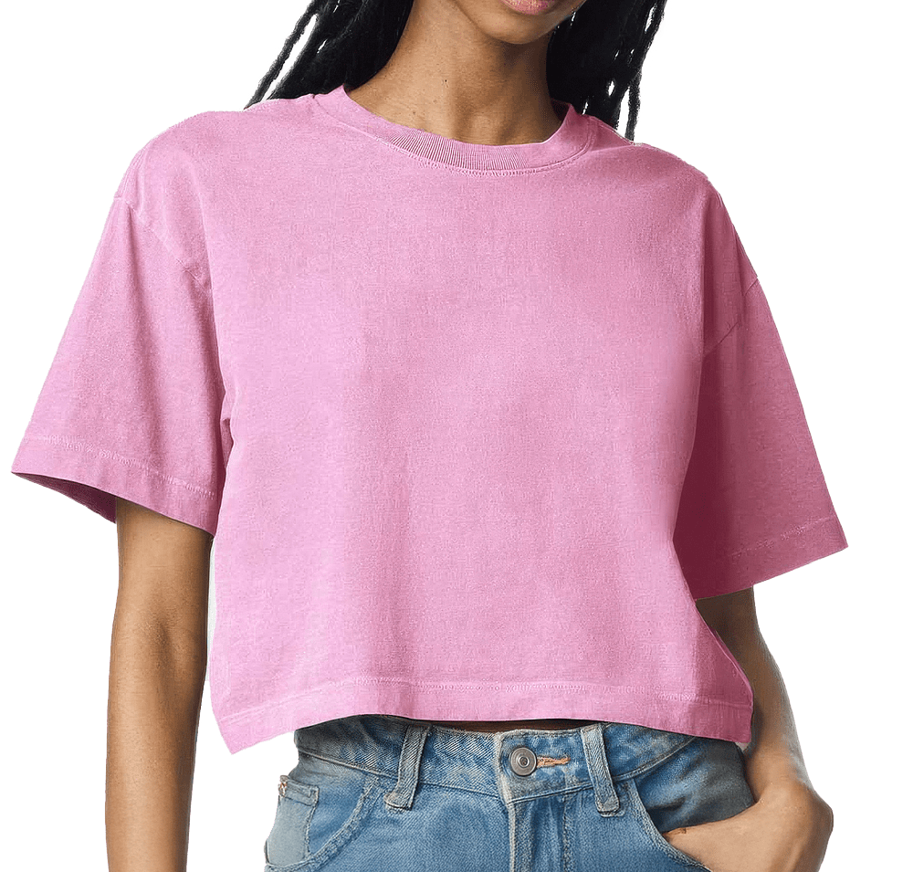 American Apparel Women's Heavyweight Cotton Garment Dyed Cropped T-shirt-default
