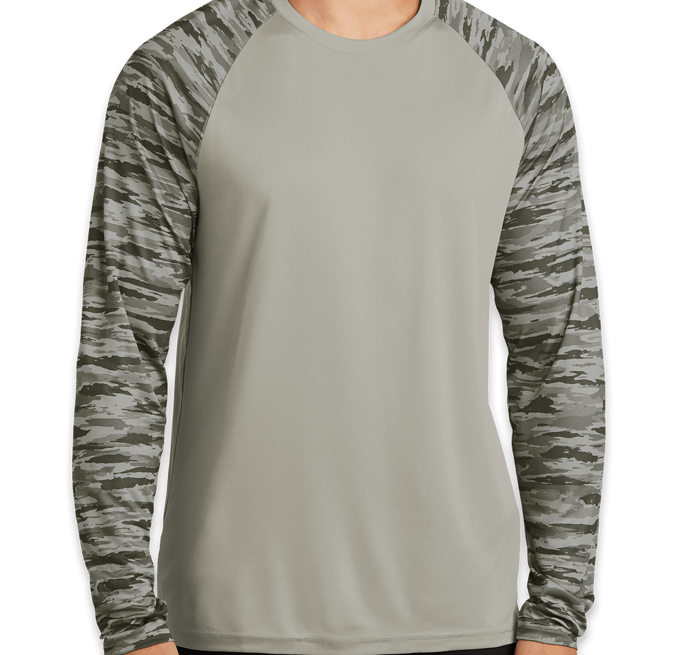 Sport-Tek Drift Camo Colorblock Long Sleeve Performance Shirt-default