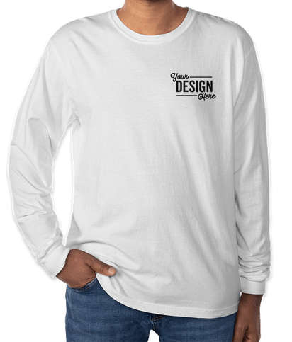 Comfort Colors 100% Cotton Long Sleeve T-Shirt - Embroidered - White
