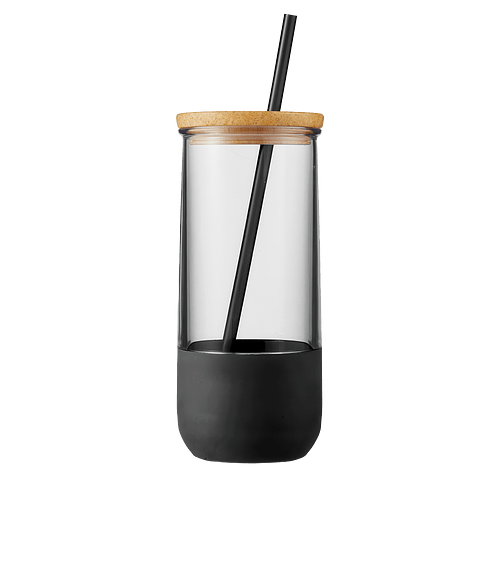 20 oz. Vivify Tumbler with Straw and Silicone Grip in BLACK