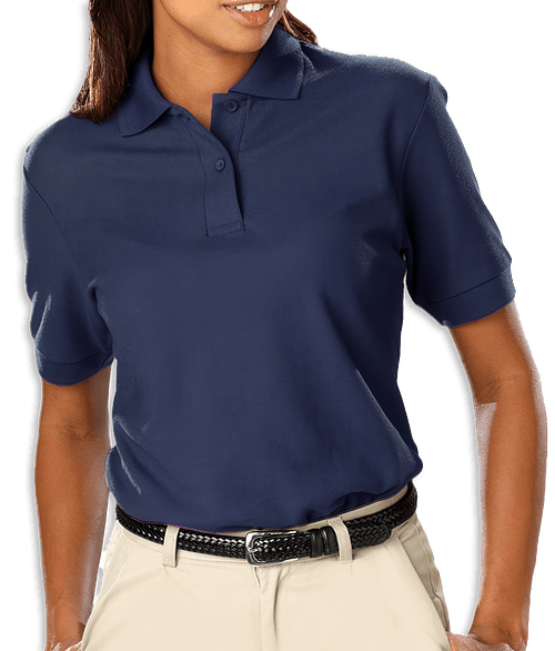 Blue Generation Women's Soft Touch Pique Polo - Printed in Navy