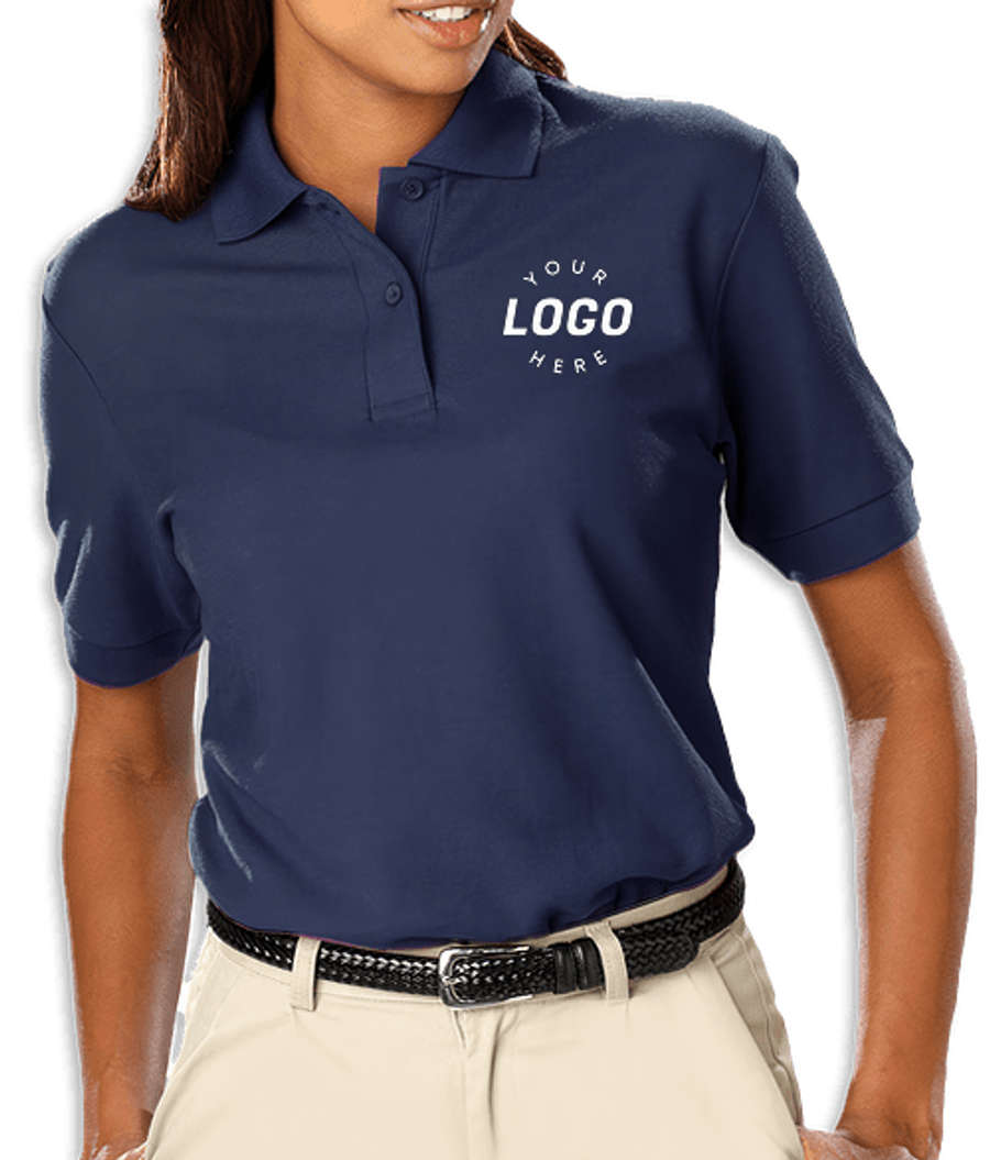 Blue Generation Women's Soft Touch Pique Polo - Printed in Navy