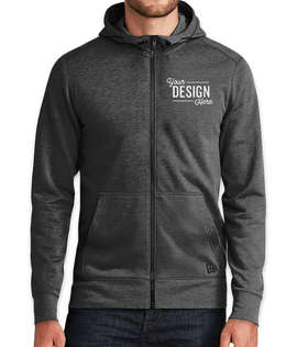 New Era Tri-Blend Zip Hoodie - Embroidered - Color: Black Heather