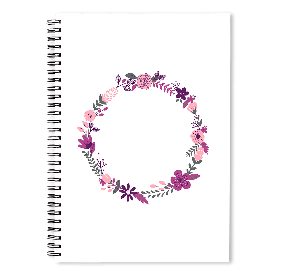 Floral Wreath JournalBooks ® Spiral Notebook-default