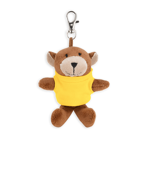 Full Color Wild Bunch 4" Bear Plush Animal Keychain in Yellow