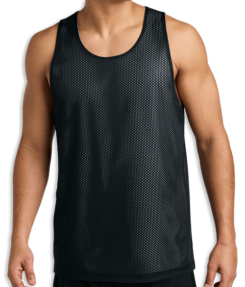 Sport-Tek Mesh Reversible Performance Tank in Black / White