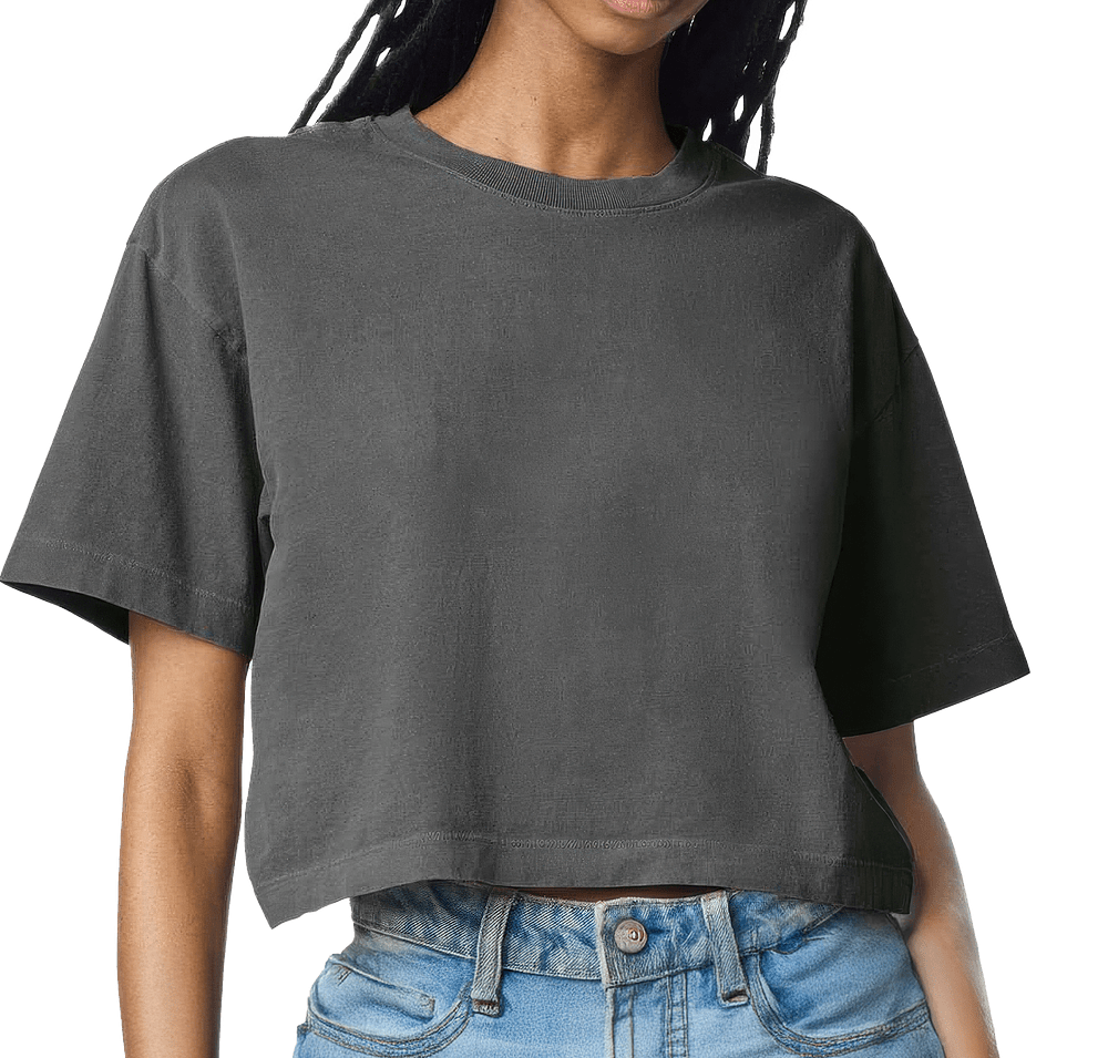 American Apparel Women's Heavyweight Cotton Garment Dyed Cropped T-shirt-default