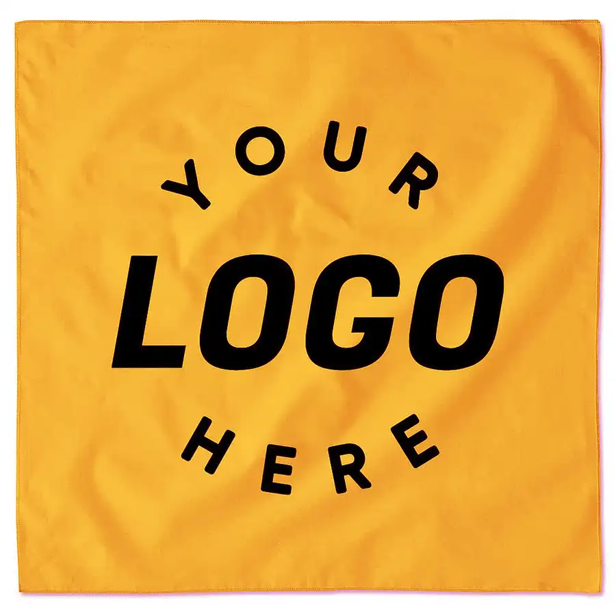 Augusta 100% Cotton Solid Bandana with centered logo design