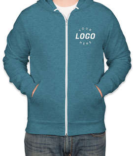 Bella + Canvas Ultra Soft Zip Hoodie - Color: Heather Deep Teal