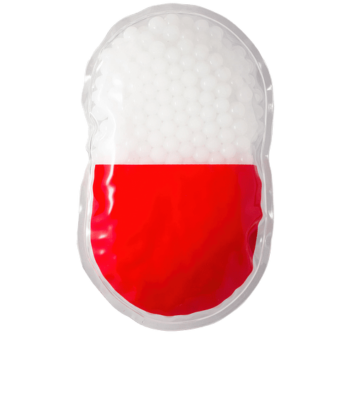 Pill Capsule Aqua Pearls Hot/Cold Pack in Red/White