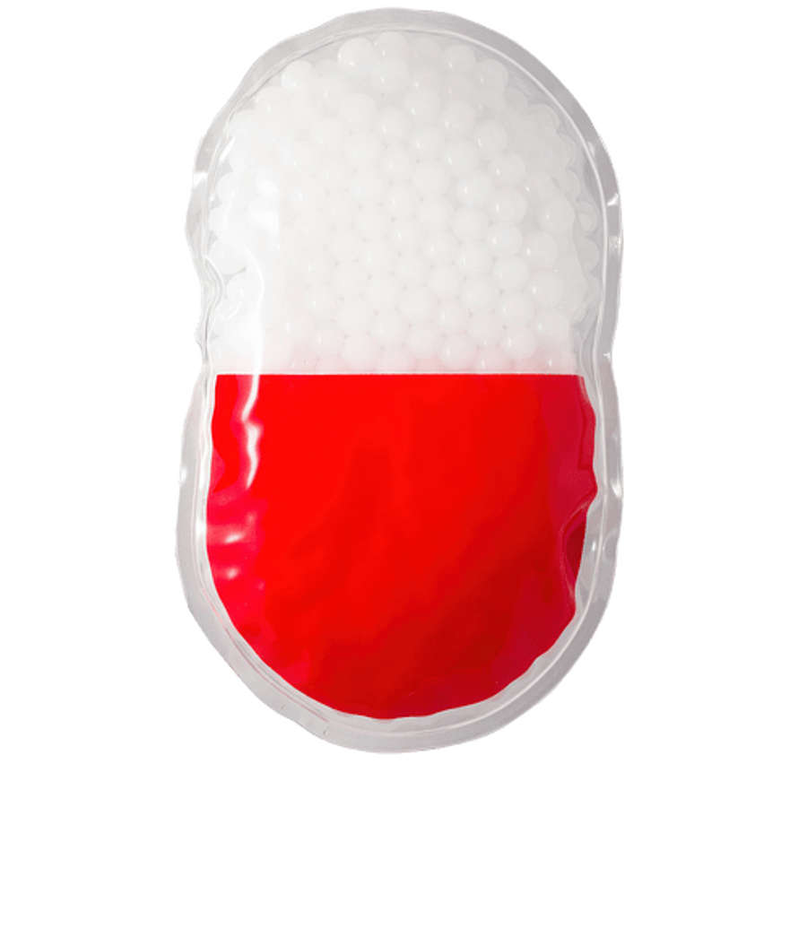 Pill Capsule Aqua Pearls Hot/Cold Pack in Red/White