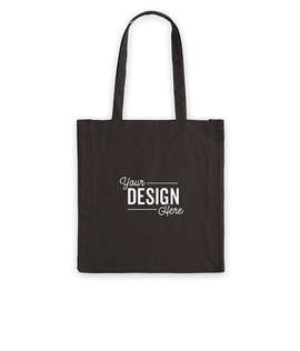 Tall Gusseted 100% Cotton Shopper Tote - Color: Black