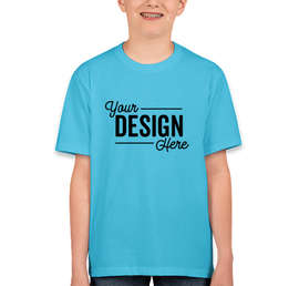 Canada - Fruit of the Loom Youth 100% Cotton T-shirt - Color: Aquatic Blue