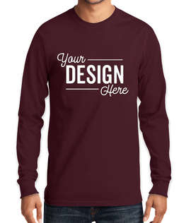Port & Company Tall Essential Long Sleeve T-shirt - Color: Athletic Maroon