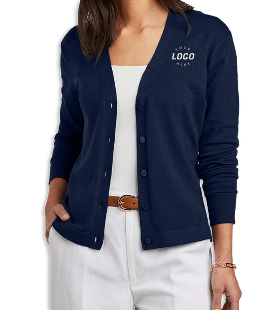 Brooks Brothers Women’s Cotton Stretch Button-Front Cardigan in Navy Blazer