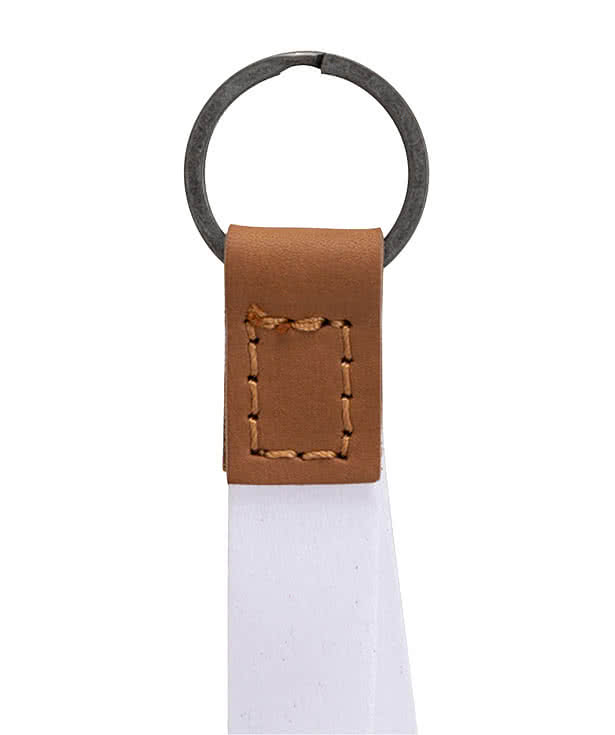 Full Color Leather Accent Wrist Strap Keychain