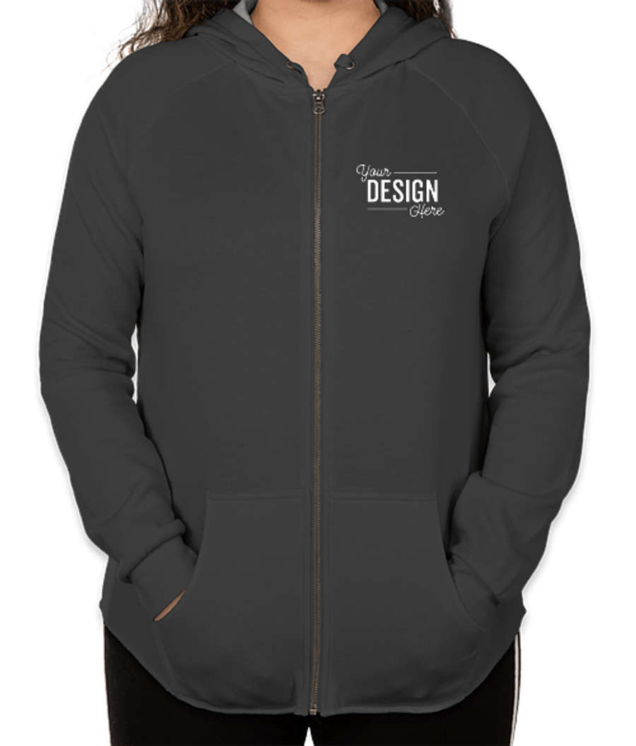 Independent Trading Women's California Wave Wash Zip Hoodie in Shadow