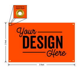 Full Color 5' x 3' Vinyl Banner - Color: Orange