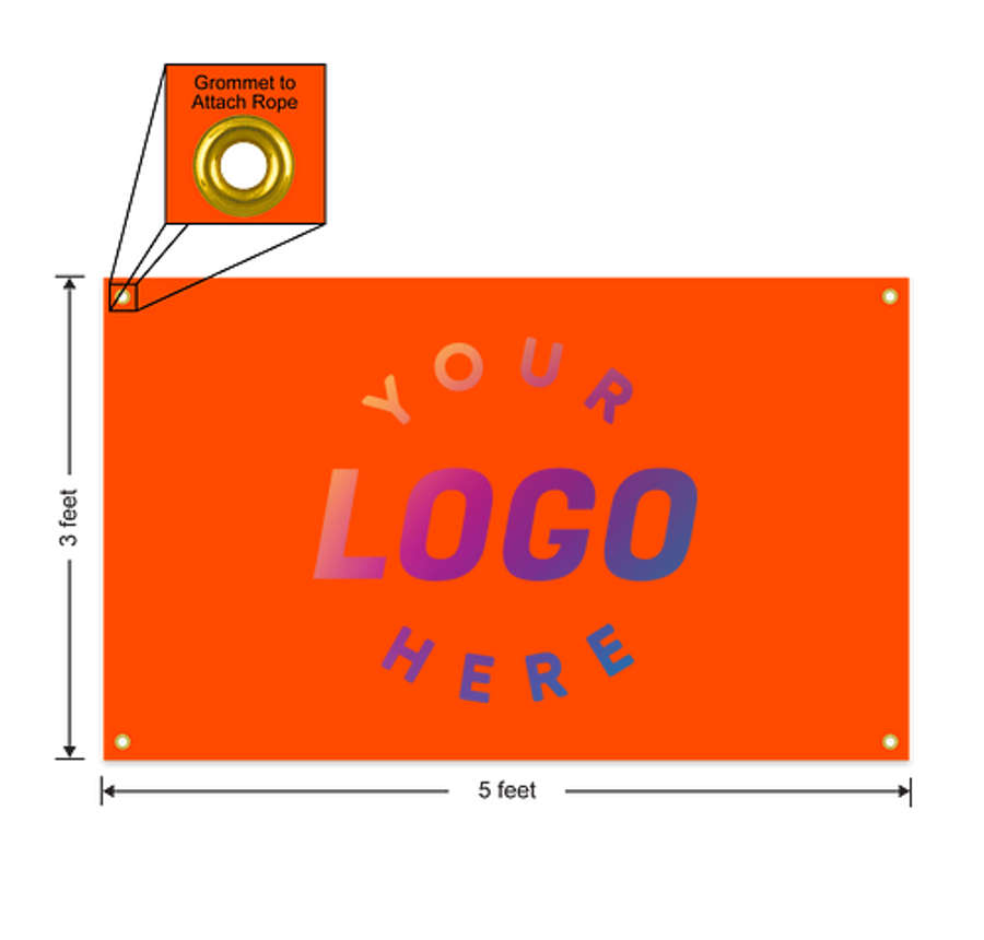 Full Color 5' x 3' Vinyl Banner in Orange