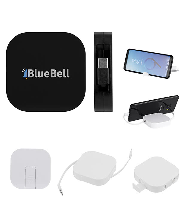 60W Recycled Retractable Quick Charging Cable & Phone Stand