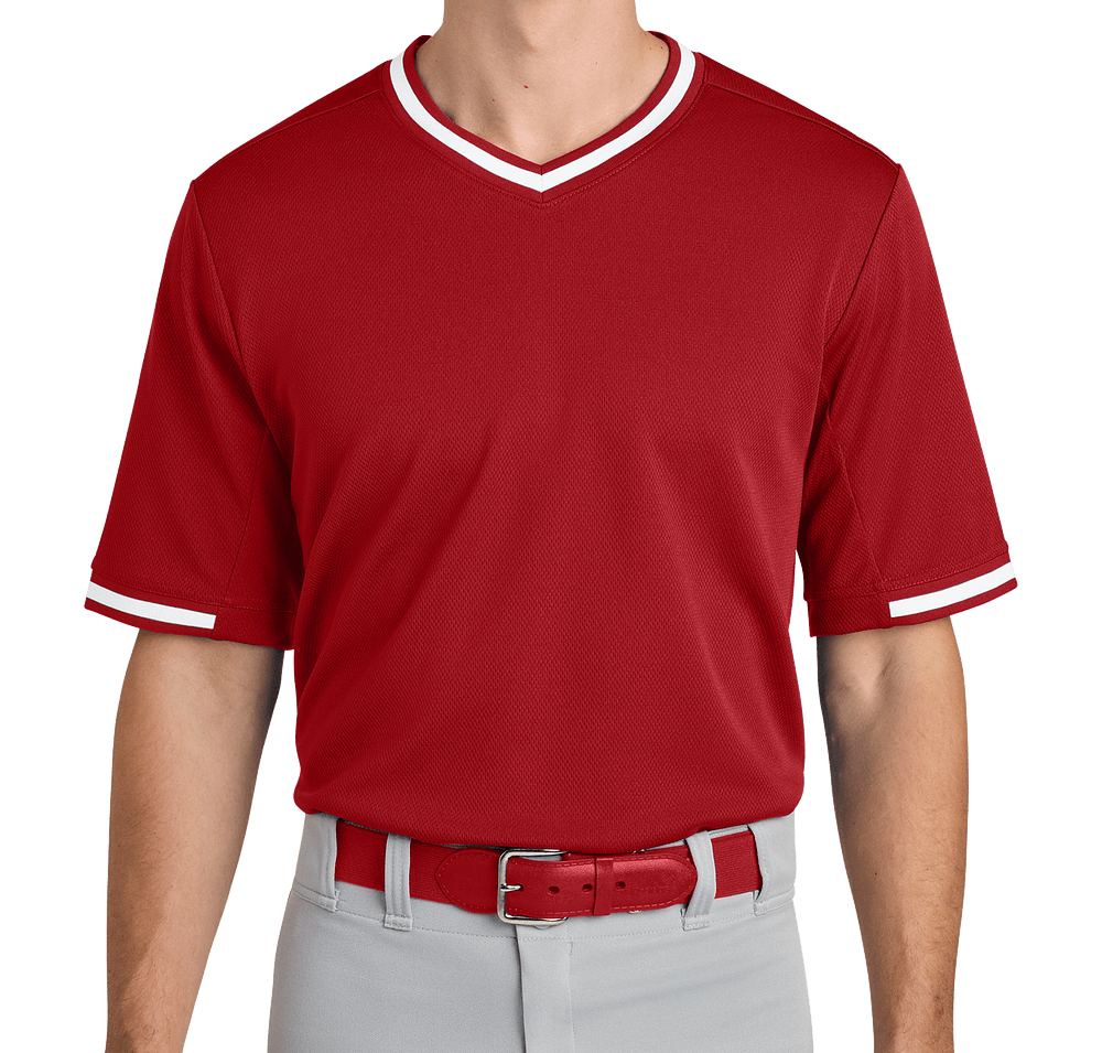 Sport-Tek Tough Mesh V-Neck Baseball Jersey-default