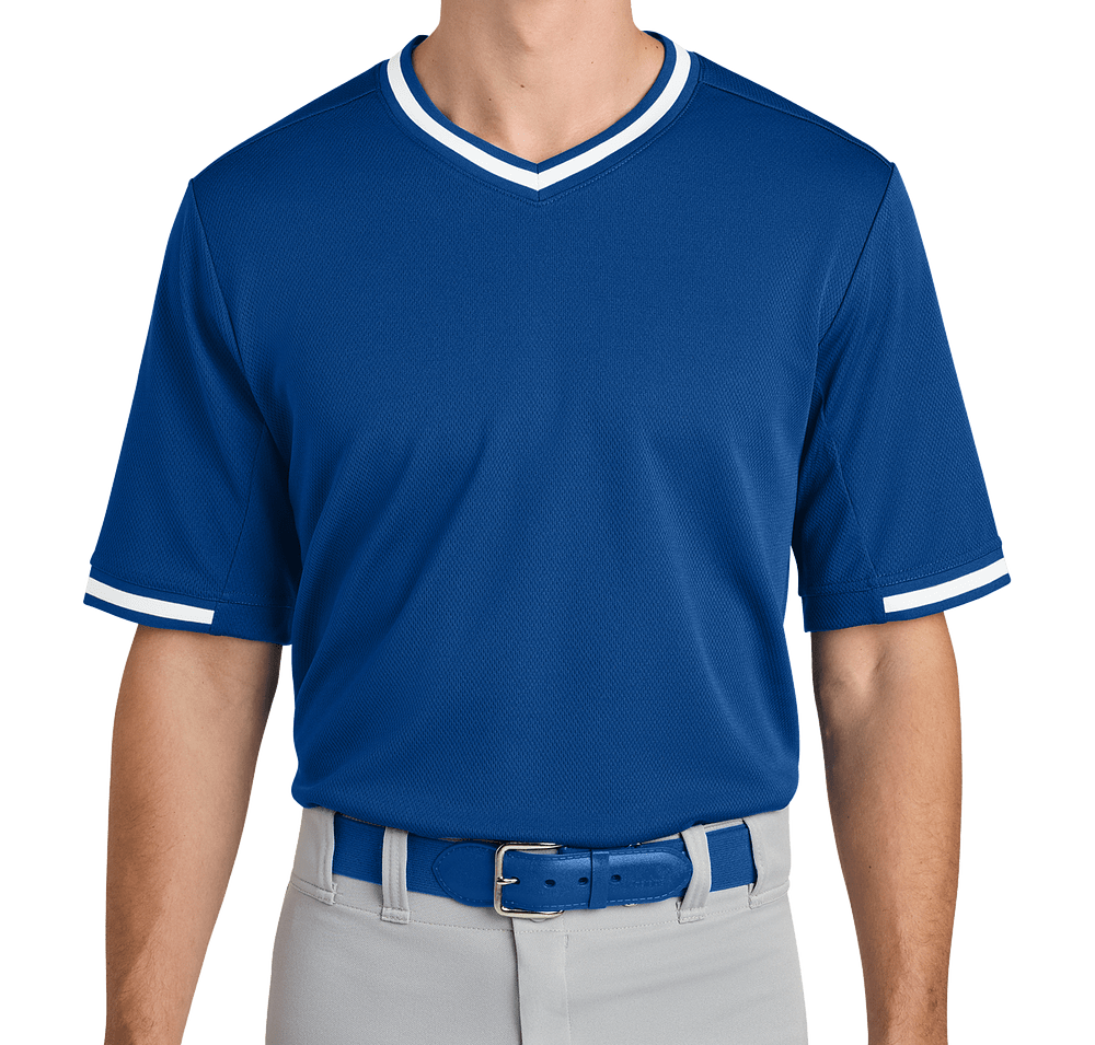 Sport-Tek Tough Mesh V-Neck Baseball Jersey-default